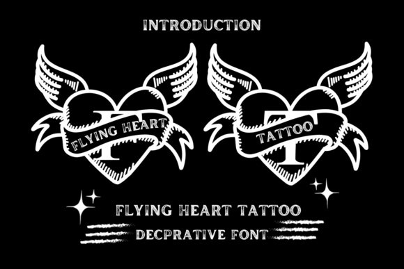 Flying Heart Tattoo: A Unique Decorative Font for Creative Projects